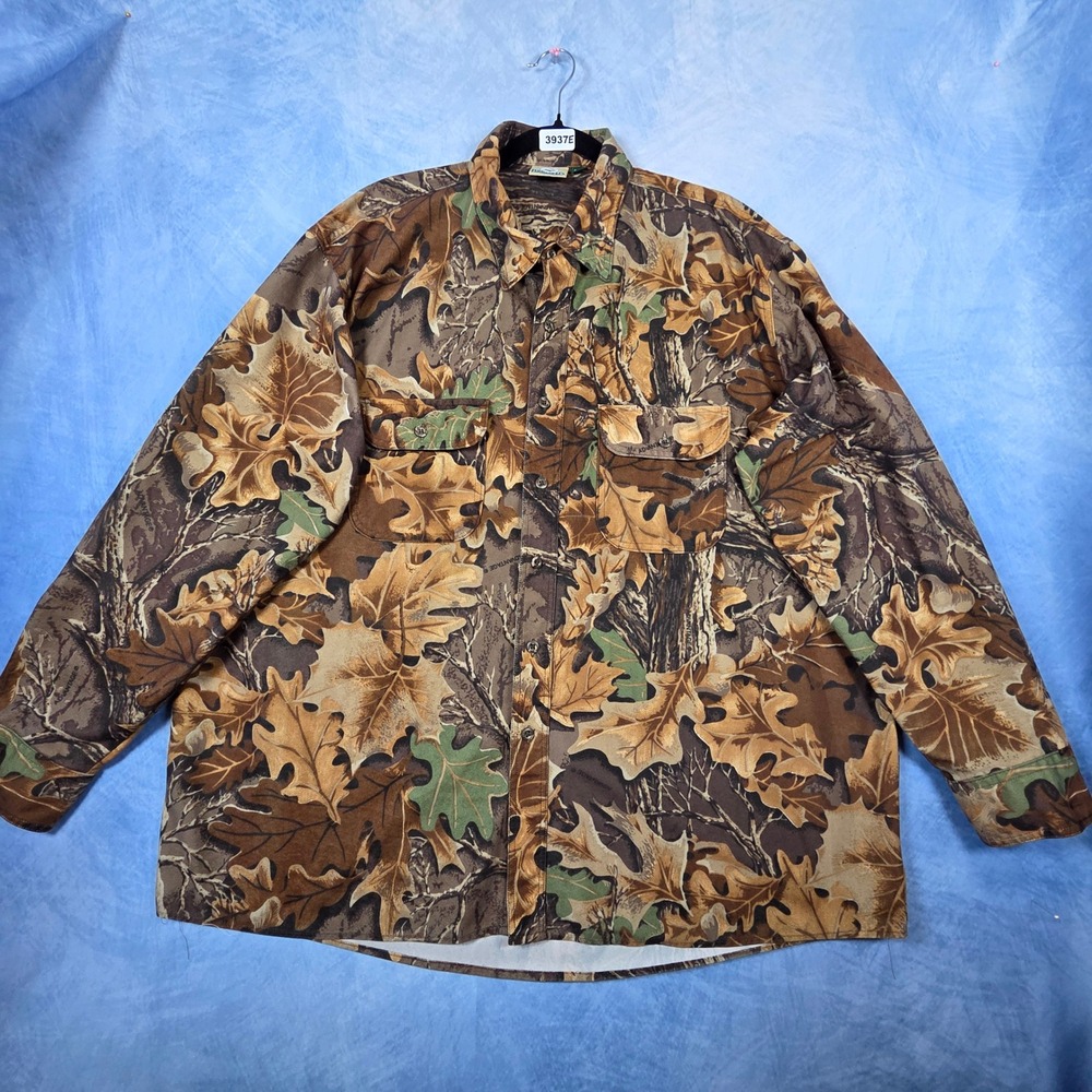 RedHead Mens 2XL Advantage Camo Button Down Shirt Long Sleeve Hunting Leaf Print